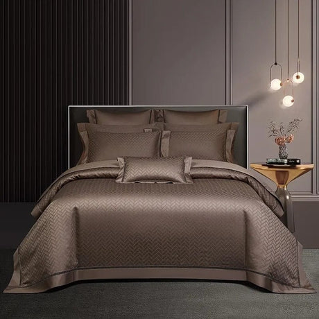Egyptian Cotton Duvet Set  Chevron Jacquard Pattern - Product showcase