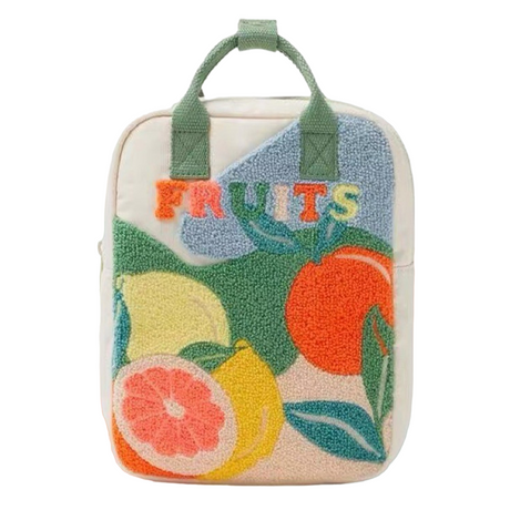 Kids Dinosaur Backpack  Embroidered Canvas Design - Detailed view