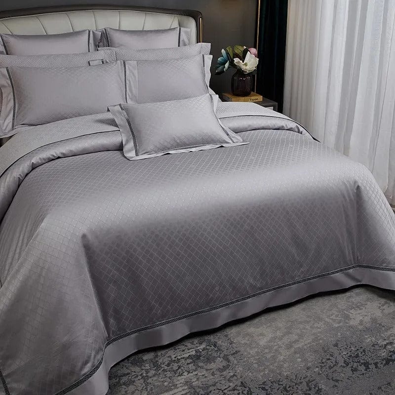 Luxury Egyptian Cotton Bedding  Silver Quilted Duvet Set - Product example