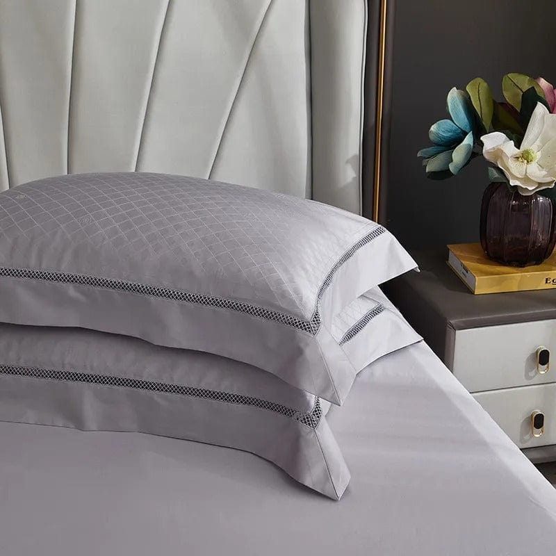 Luxury Egyptian Cotton Bedding  Silver Quilted Duvet Set - Product detail 6