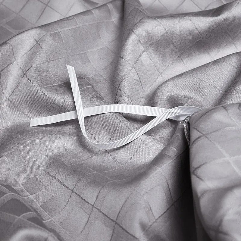 Luxury Egyptian Cotton Bedding  Silver Quilted Duvet Set - Product detail 10