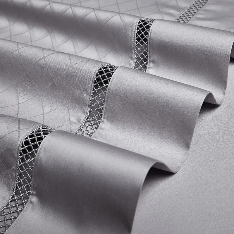 Luxury Egyptian Cotton Bedding  Silver Quilted Duvet Set - Product detail 8