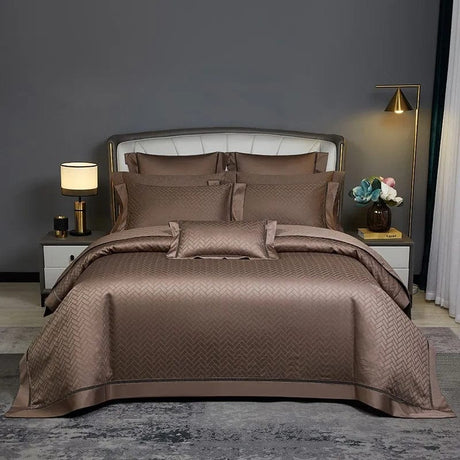 Egyptian Cotton Duvet Set  Chevron Jacquard Pattern - Product example