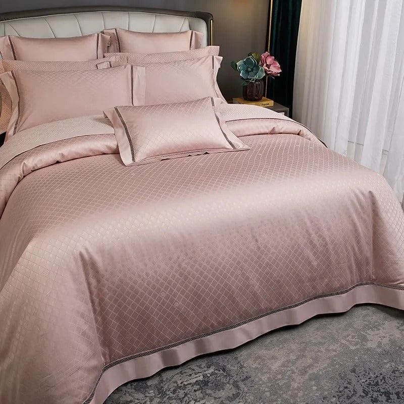 Luxury Egyptian Cotton Bedding  Quilted Blush Pink Design - Product example
