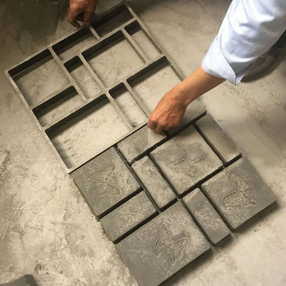 Garden Path Mold  Geometric Pattern Concrete Paver Form - Product example