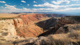 Desert canyon wallpaper design file showing full panoramic red rock formation pattern