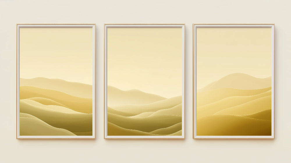 Abstract golden waves desert wallpaper design file showing the fluid pattern and warm color transitions
