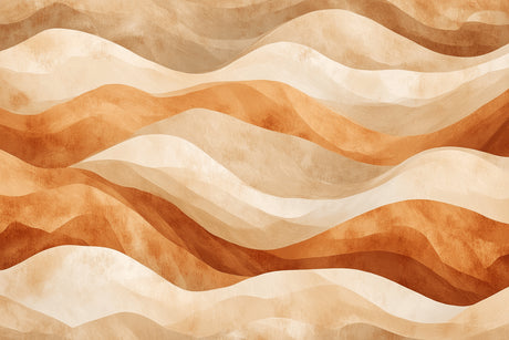 Desert waves wallpaper design file showing fluid terracotta pattern detail