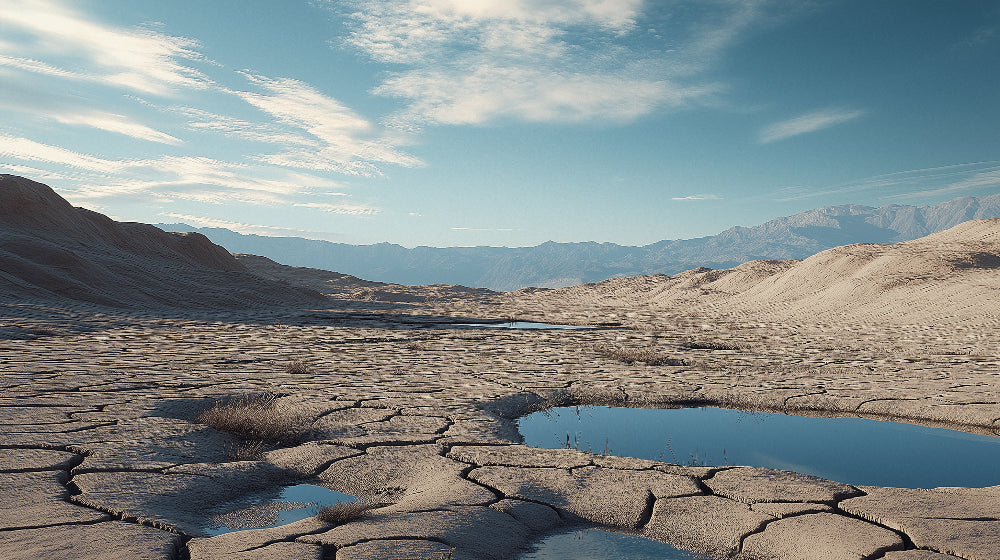 Desert landscape wallpaper design file showing detailed mountain peaks and serene blue lakes pattern