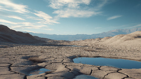 Desert landscape wallpaper design file showing detailed mountain peaks and serene blue lakes pattern