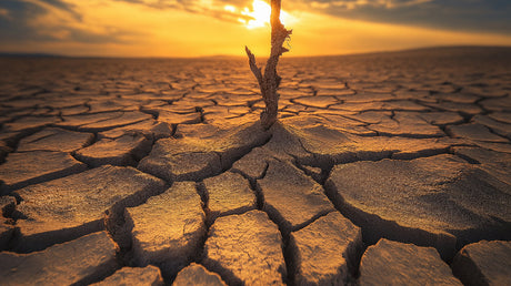 Desert wallpaper design file showing detailed cracked earth pattern and golden sunset colors