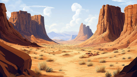 Desert canyon wallpaper design file showing detailed rock formations and natural desert landscape pattern
