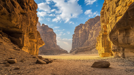 Desert canyon rock formation design file, showing detailed sandstone textures and natural color palette