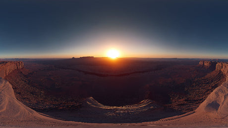 Desert canyon sunrise wallpaper design file showing full panoramic landscape pattern