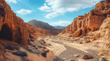 Desert canyon landscape design file showing detailed rock formations and natural color palette