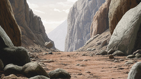 Desert canyon landscape wallpaper design file showing detailed rock formations and natural textures