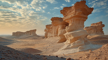 Desert rock formation wallpaper design file showing detailed sandstone textures and sunset colors
