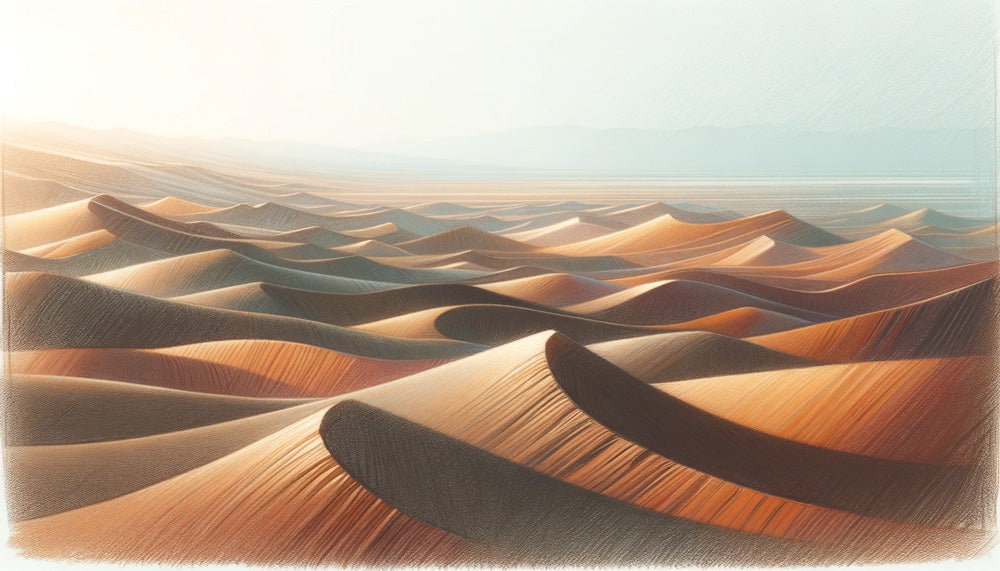 Desert sand dunes wallpaper design file showing detailed sunset colors and natural patterns