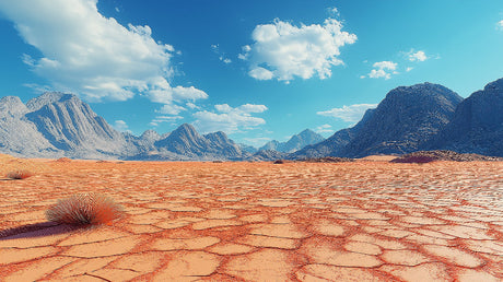 Desert landscape wallpaper design file showing terracotta mountains and clear sky pattern