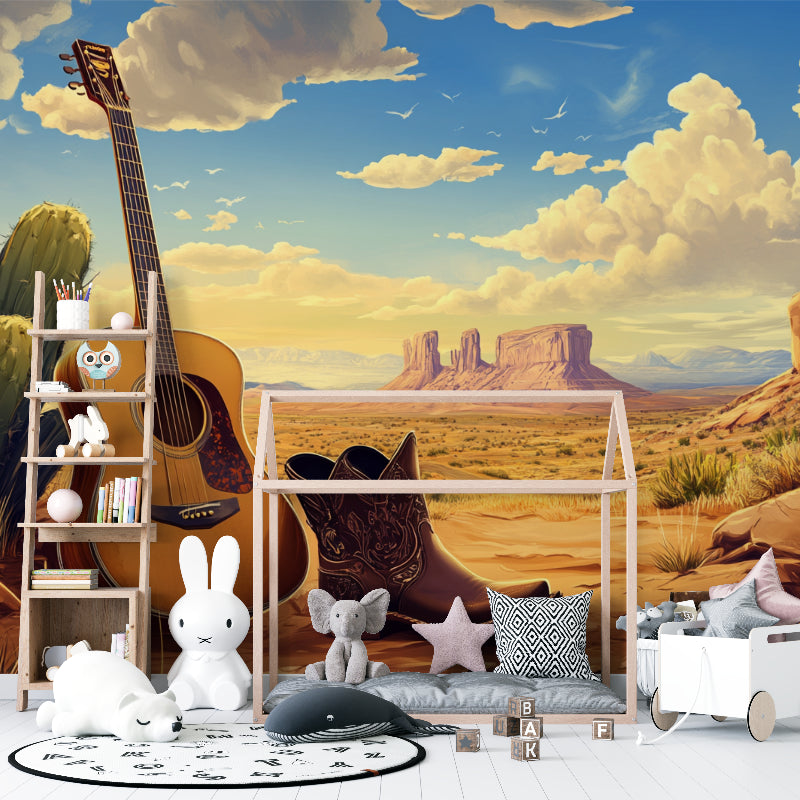 Music room featuring Desert landscape wallpaper with Monument Valley scene