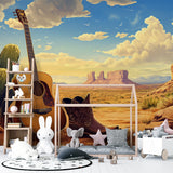 Music room featuring Desert landscape wallpaper with Monument Valley scene