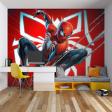 Superhero Mural Wallpaper | Dynamic Spider Design in Red