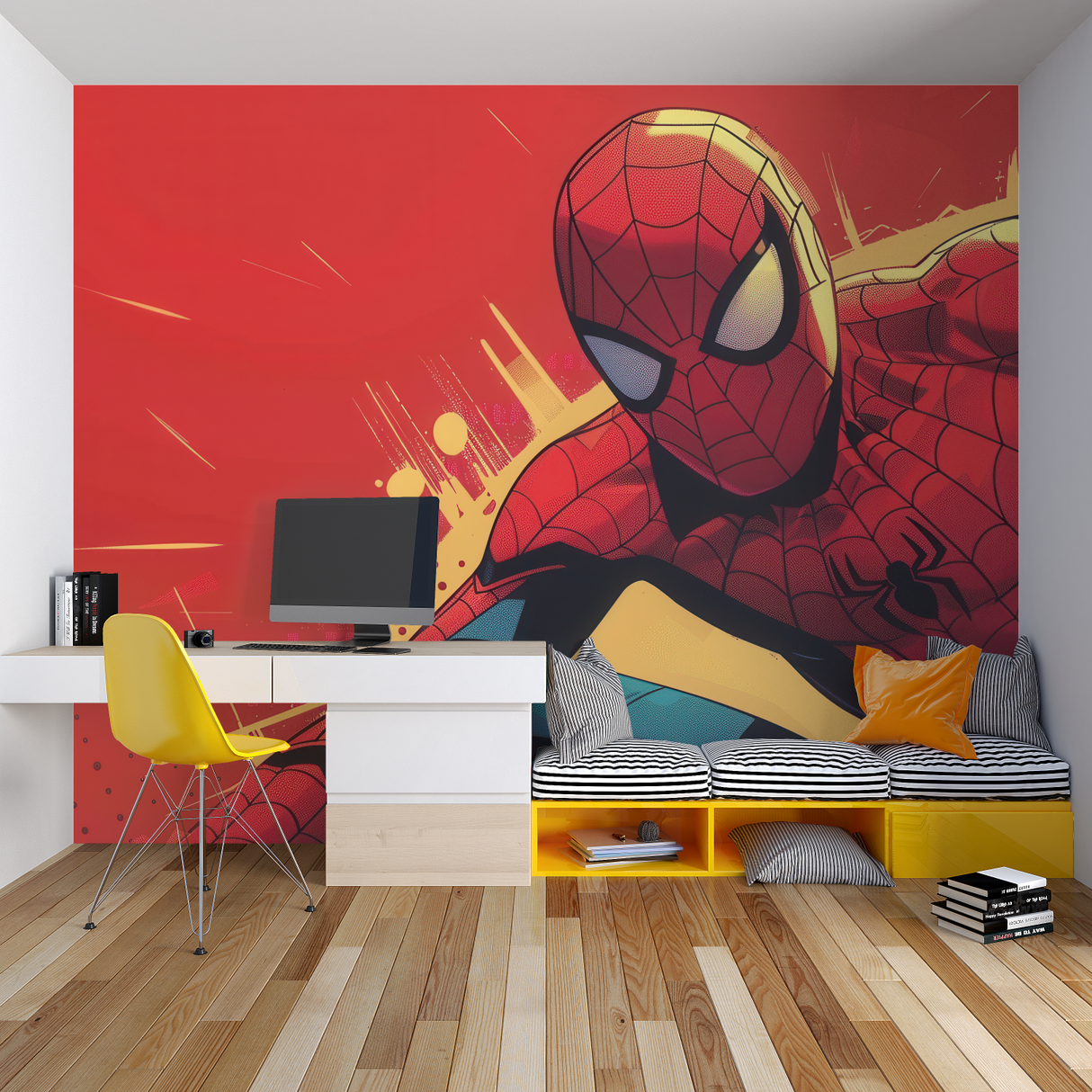 Superhero Mural Wallpaper | Spider-Man Comic Art Design