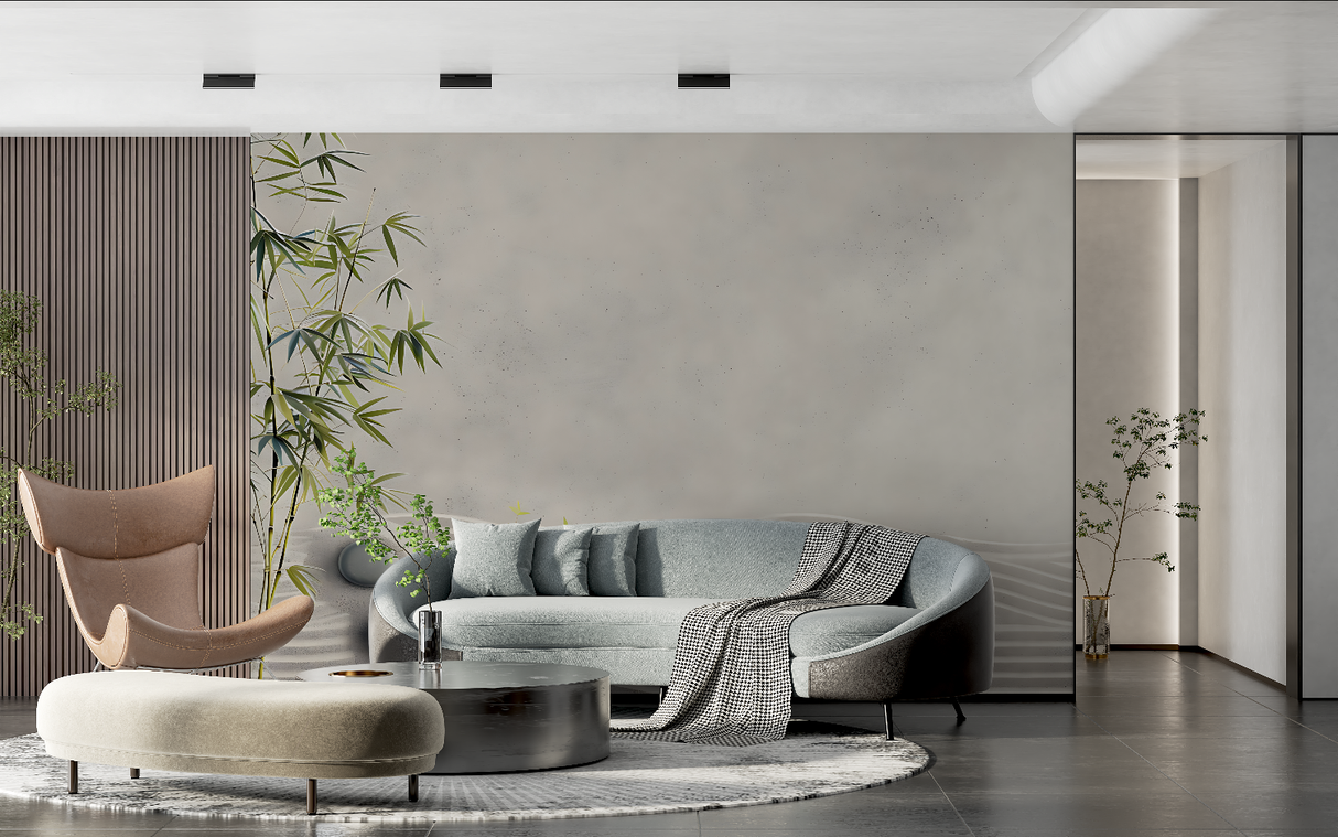 Bamboo Mural Wallpaper | Zen Garden with Stone Waves