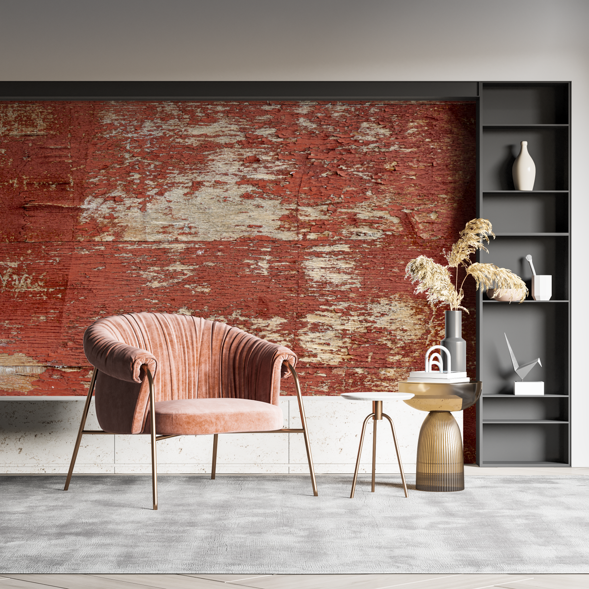 Vintage Brick Mural Wallpaper | Distressed Red Industrial Design