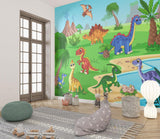 Jurassic Adventure Mural making a playroom come alive with friendly dinosaurs