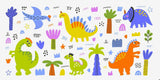 Dinosaur wallpaper design file showing full pattern with friendly prehistoric characters