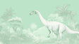 Mint green Dinosaur Wallpaper brightening a modern nursery with soft, calming prehistoric theme