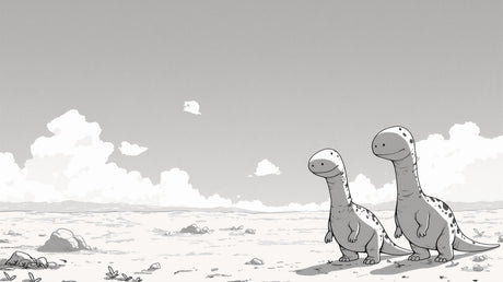 Black and white T-Rex friends design file showing full pattern details and scale