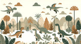 Nature Adventure Scene dinosaur wallpaper design file showing full pattern and color details