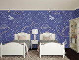 Dinosaur line art wallpaper bringing style to baby room