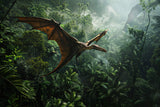 Pterodactyl in misty jungle design file showing intricate pattern details and color depth