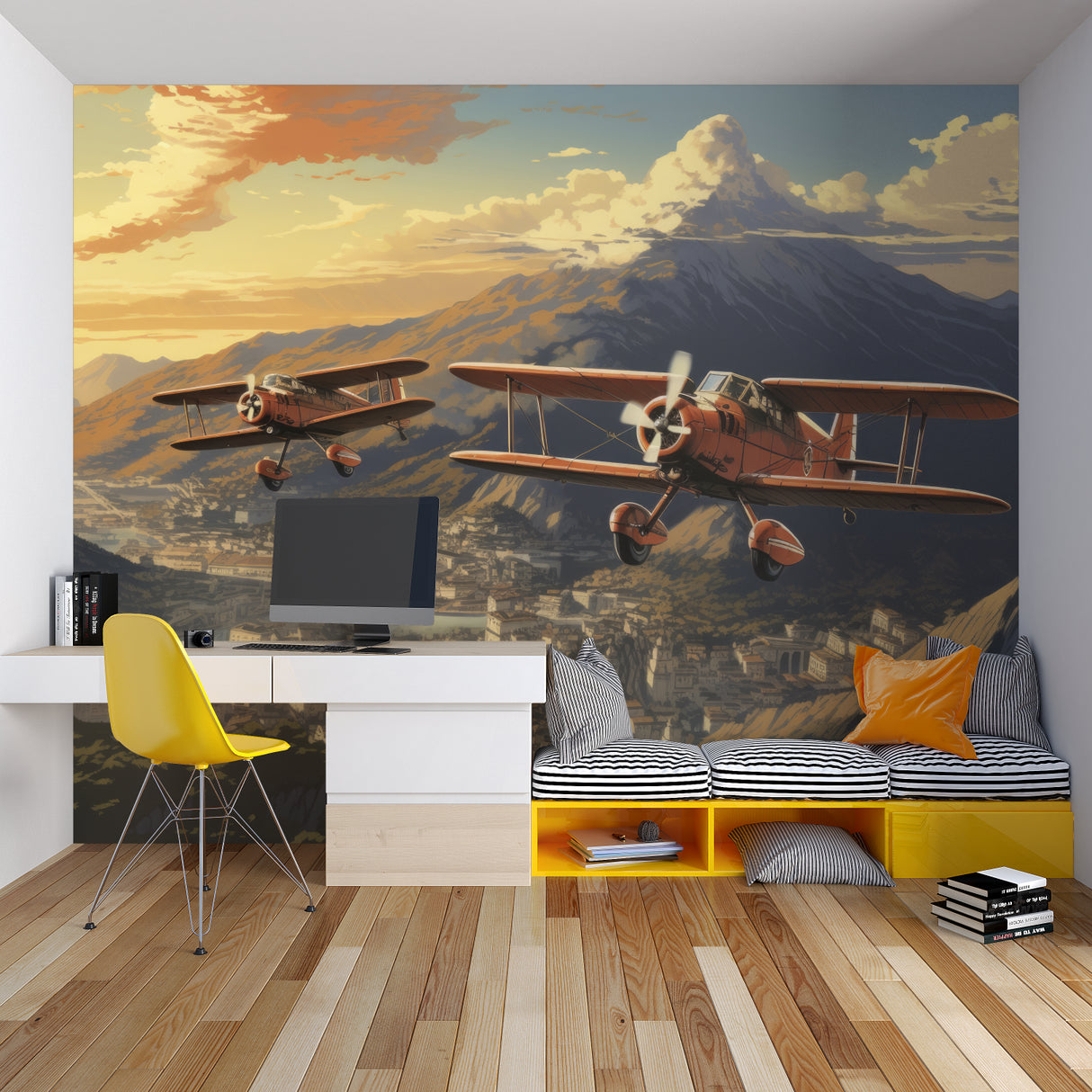 Dinosaur forest mural in study area, demonstrating the educational appeal