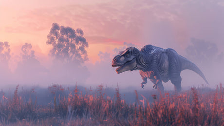 T-Rex dinosaur wallpaper design file showing detailed pattern and pink sunset color palette