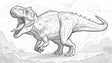 Dinosaur sketch wallpaper bringing artistic flair to a modern kids bedroom, featuring detailed T-Rex illustration