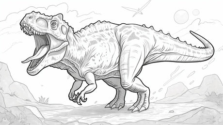 Dinosaur sketch wallpaper bringing artistic flair to a modern kids bedroom, featuring detailed T-Rex illustration