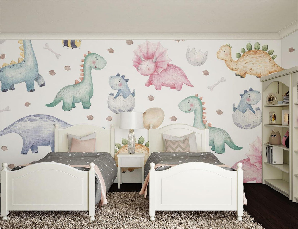 Dinosaur Nursery Wallpaper in peaceful sleeping space