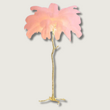 Nordic Feather Floor Lamp  Pink Ostrich Plume Gold Stand - Product showcase