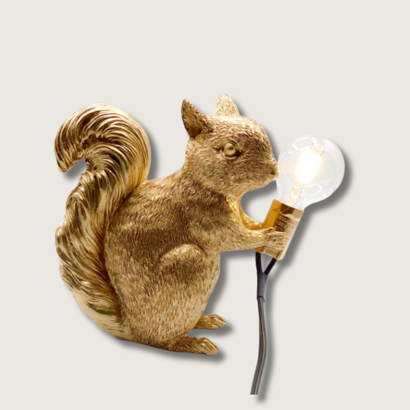 Woodland Table Lamp  Gold Squirrel Design - Product showcase