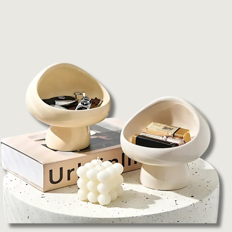 Modern Ceramic Key Holder  Mushroom-Shaped Storage Bowl - Product showcase