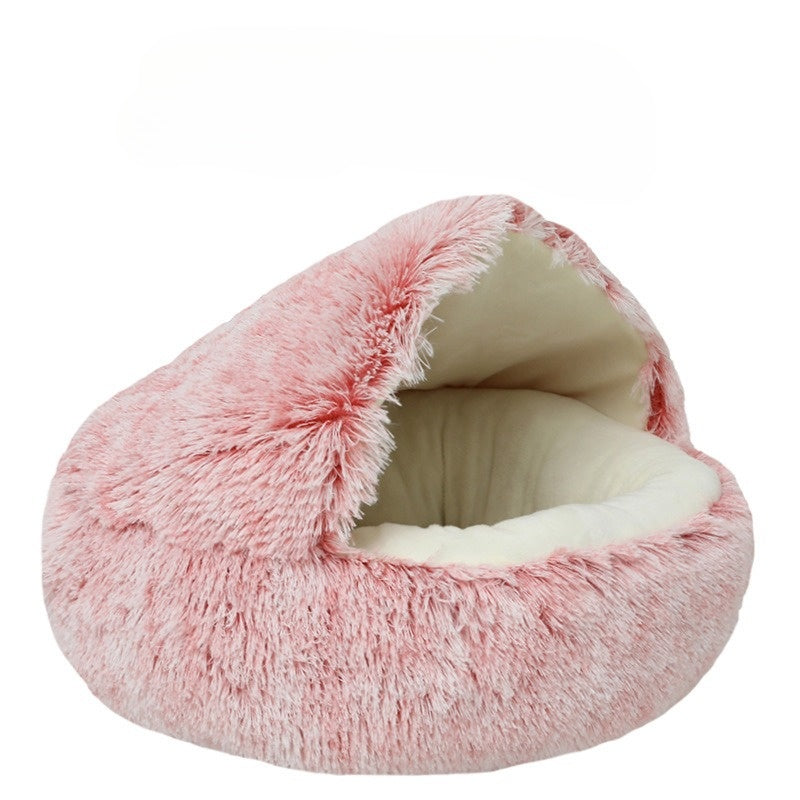 Plush Pet Bed  Convertible Round Sleeping Bag Design - Product detail 4
