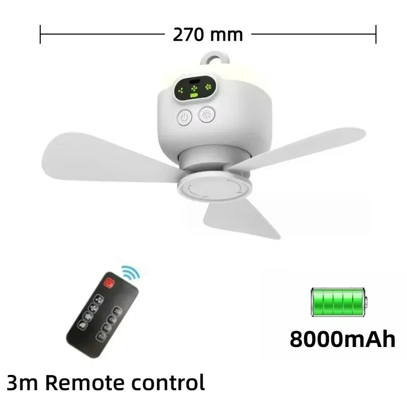 Portable LED Ceiling Fan  USB Rechargeable with Night Light - Detailed view