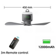 Portable LED Ceiling Fan  USB Rechargeable with Night Light - Product example