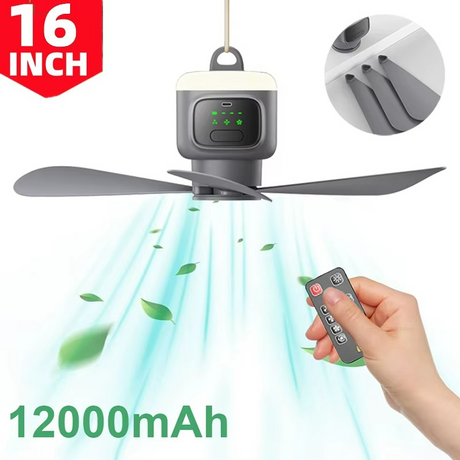 Portable LED Ceiling Fan  USB Rechargeable with Night Light - Product detail 9