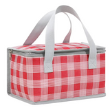 Insulated Picnic Cooler Bag  Gingham Pattern Thermal Storage - Detailed view