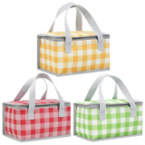 Insulated Picnic Cooler Bag  Gingham Pattern Thermal Storage - Product detail 4